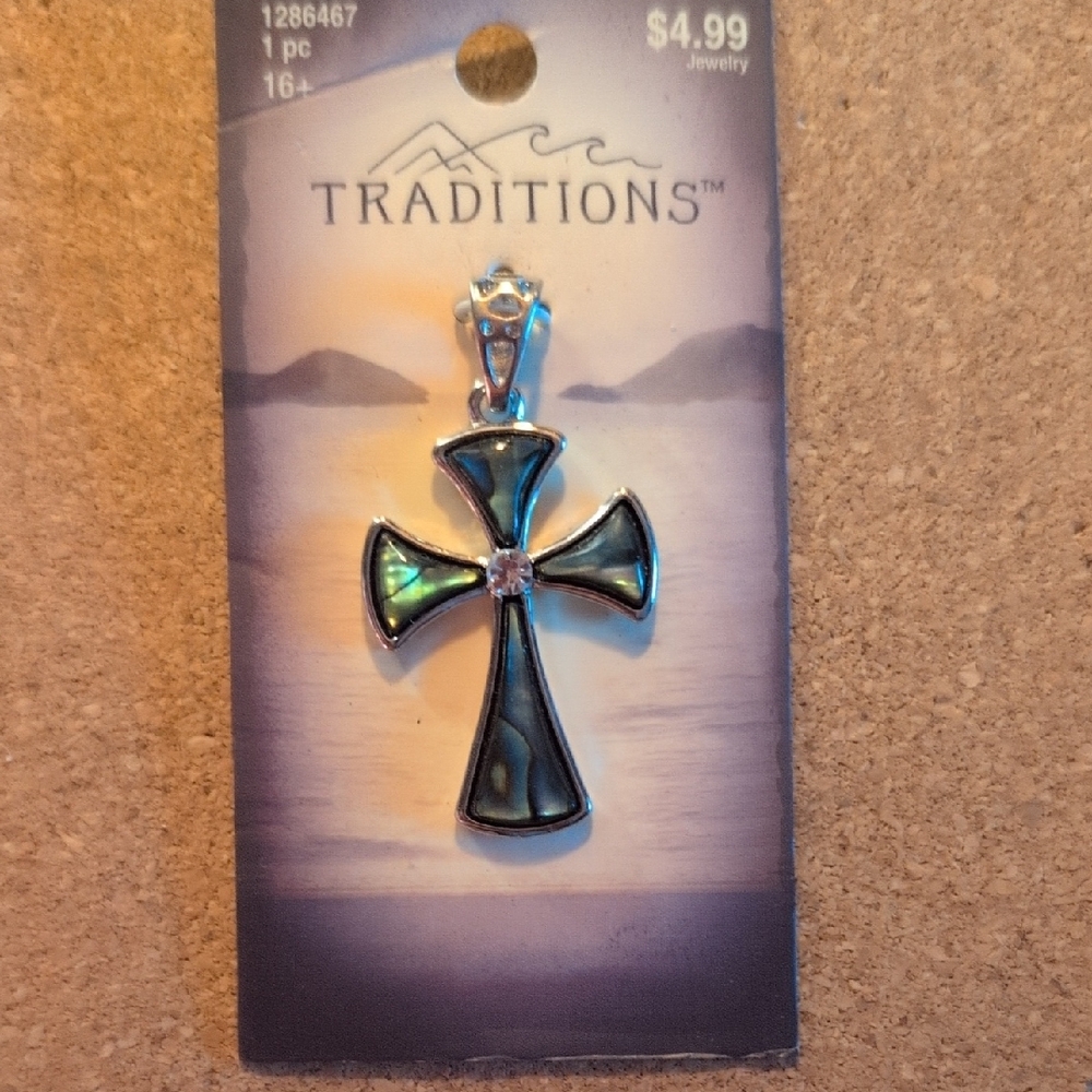 Silver and Black Cross Pendant